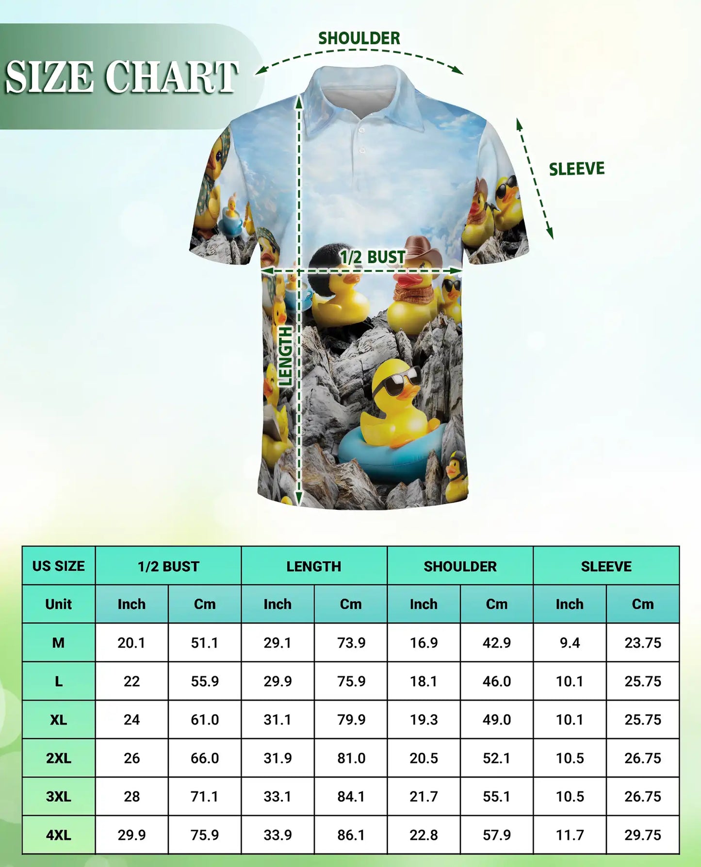 Funny Rubber Duck Polo Shirt – Cute Duck Mountain Scene | Azhobbyshop