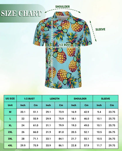 Cool Pineapple Sunglasses Polo Shirt – Tropical Summer Hawaiian Style | Azhobbyshop
