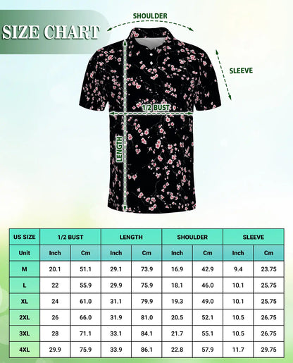 Pink Sakura Polo Shirt – Cherry Blossom Japanese Floral Style | Azhobbyshop