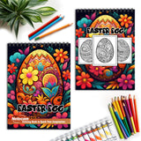 Easter Egg Spiral Bound Coloring Book, Explore 30 Captivating Coloring Pages, Showcasing Mandala Easter Eggs with Exquisite Patterns and Detail