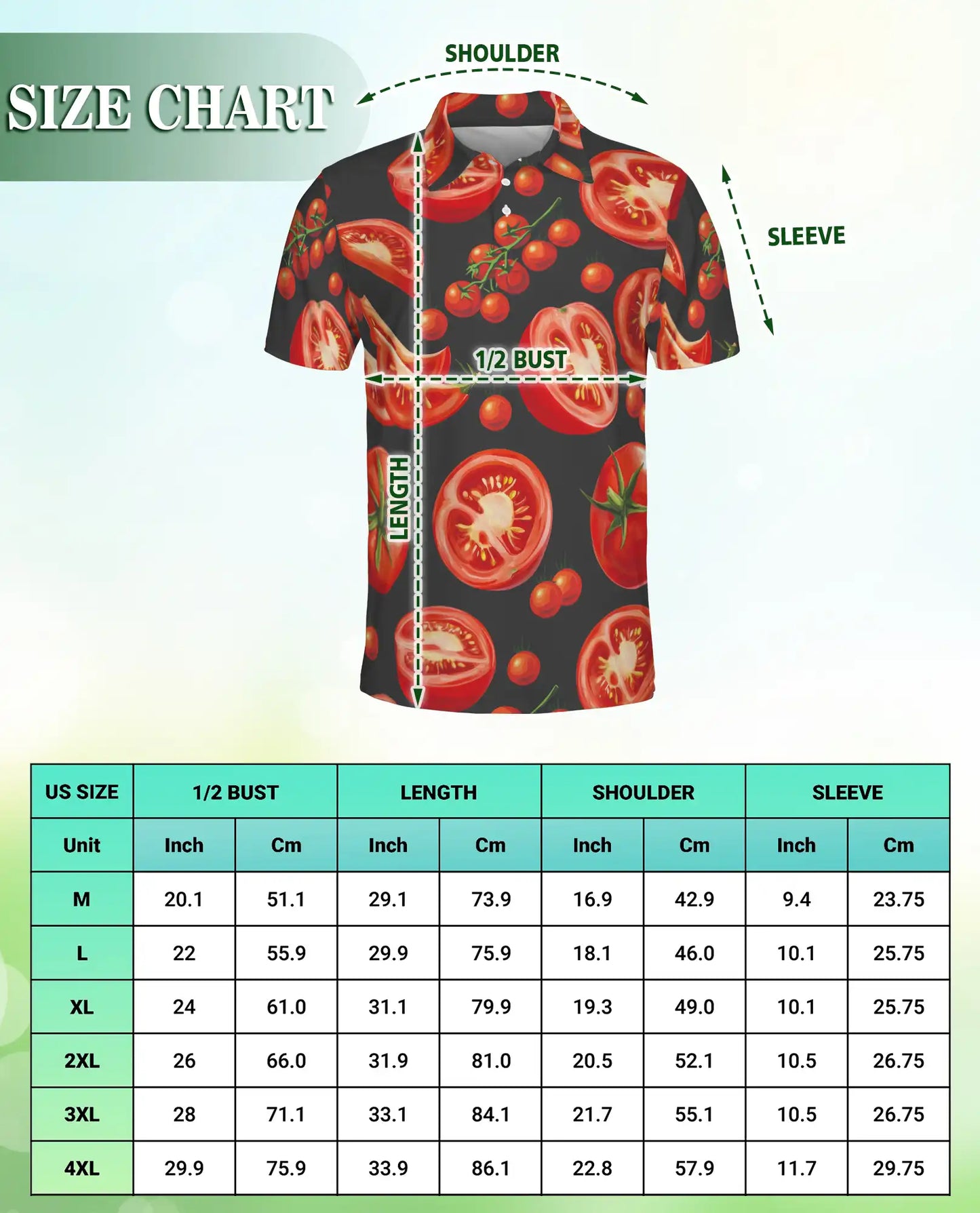 Tomato Polo Shirt -Funny Food Print Fresh Veggie Shirt | Azhobbyshop