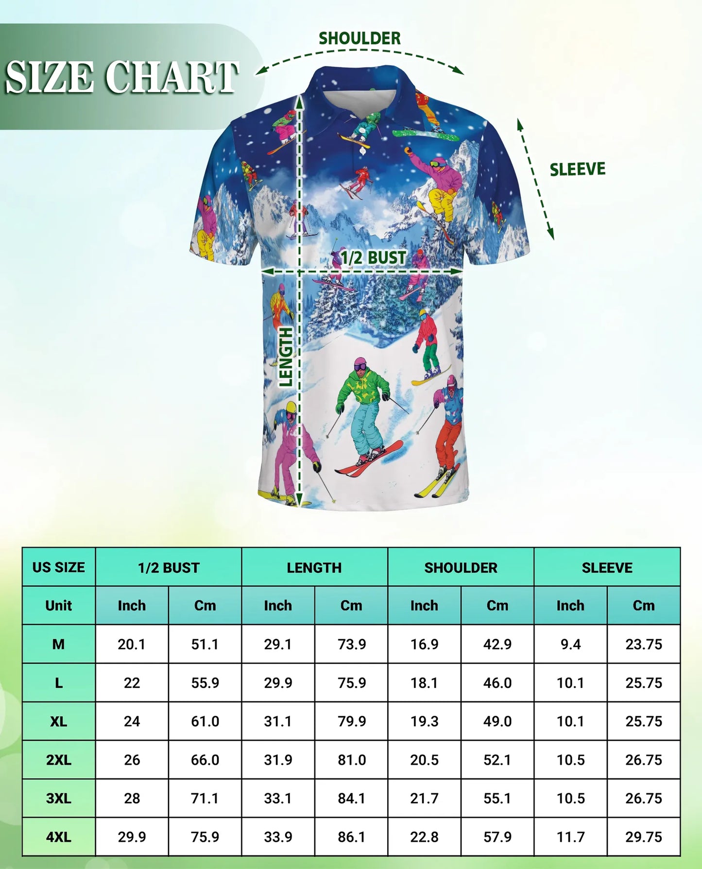 Go Skiing This Winter Polo Shirt 3D-Tropical Style | Azhobbyshop