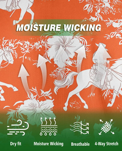 Aloha Polo Shirt Saddle Bronc Orange – Cowboy & Floral Design | Azhobbyshop