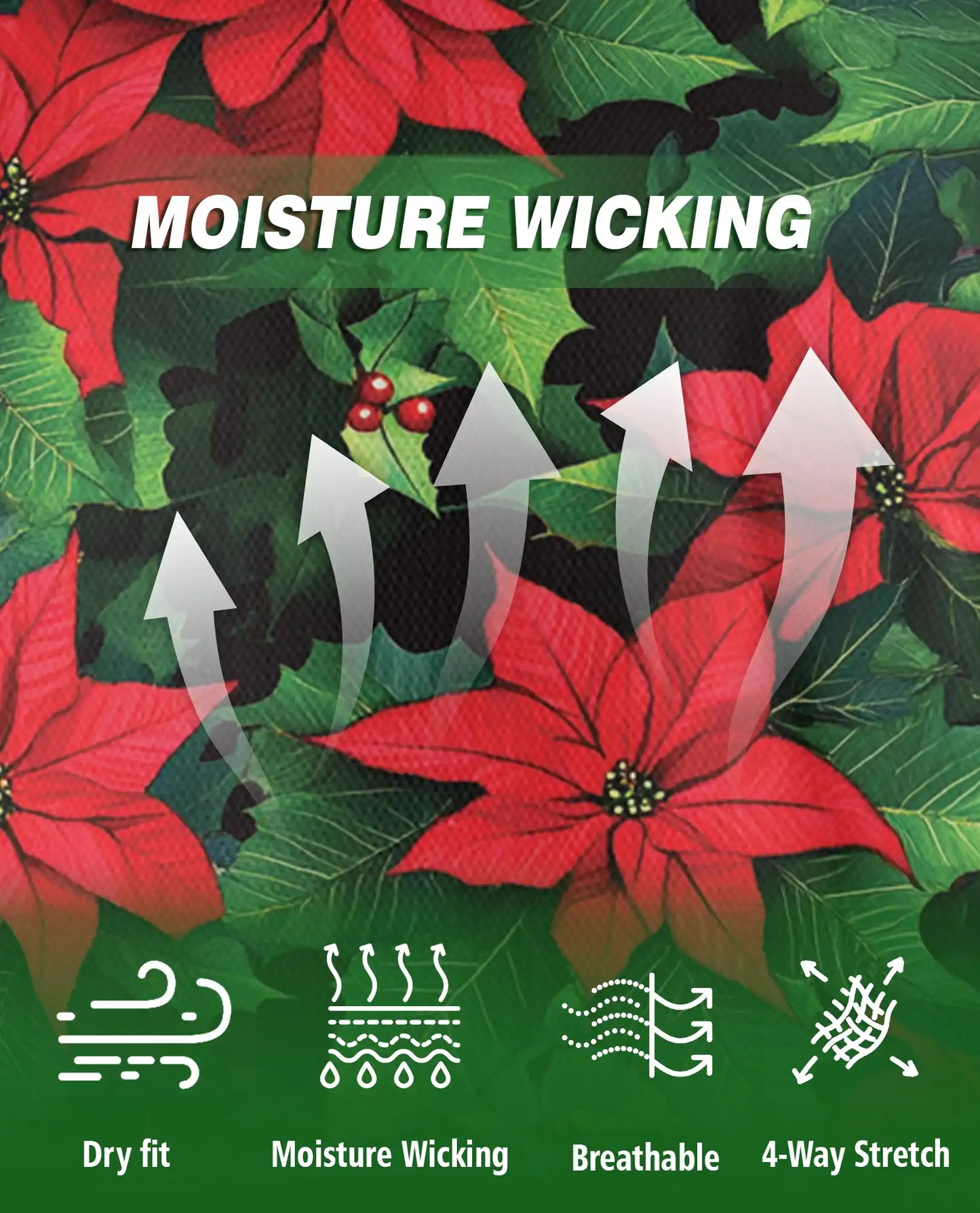 Poinsettia Floral Polo Shirt – Red Green Holiday Flower Print | Azhobbyshop