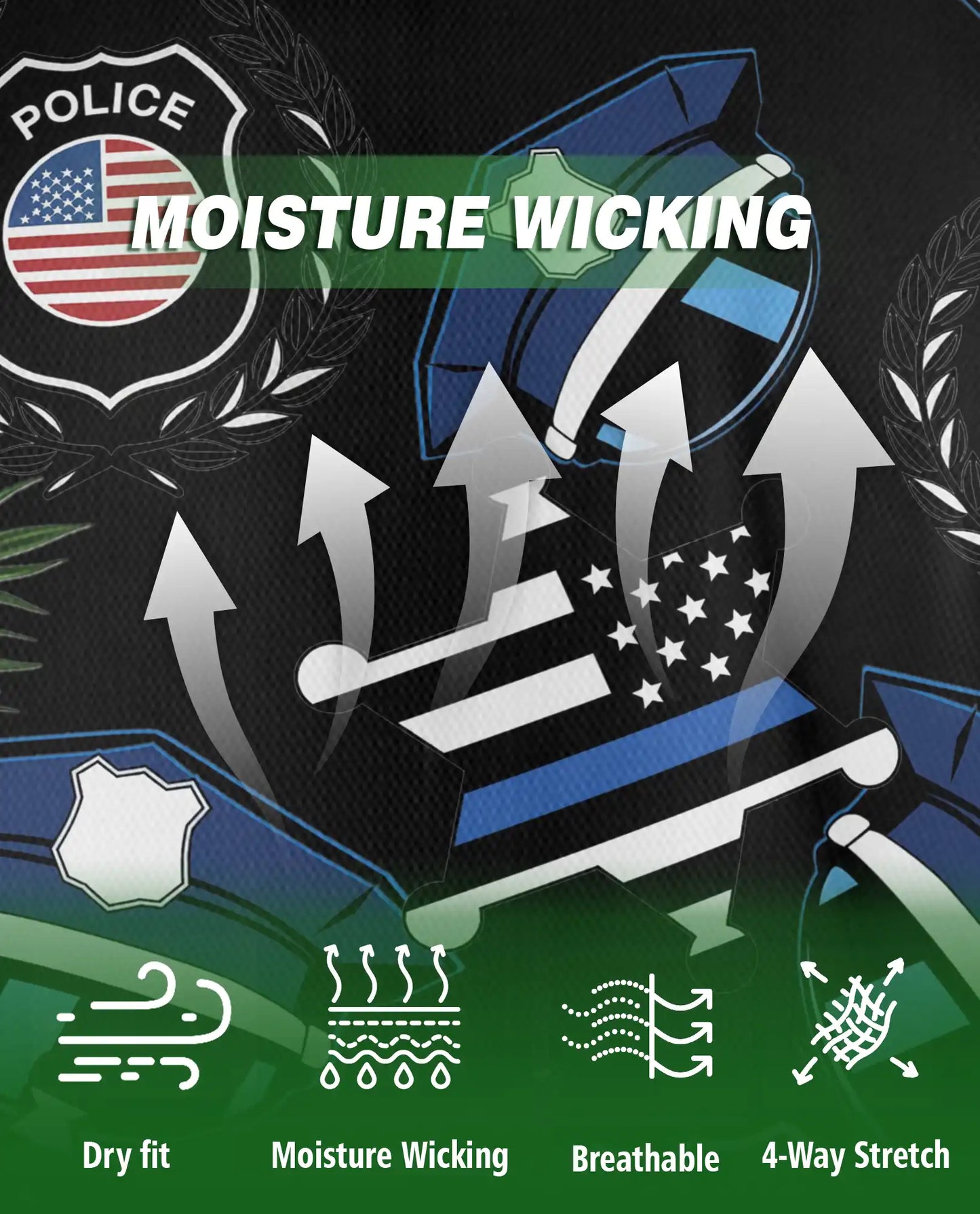 Police Badge Hawaiian Polo Shirt – Thin Blue Line American Flag Shirt | Azhobbyshop