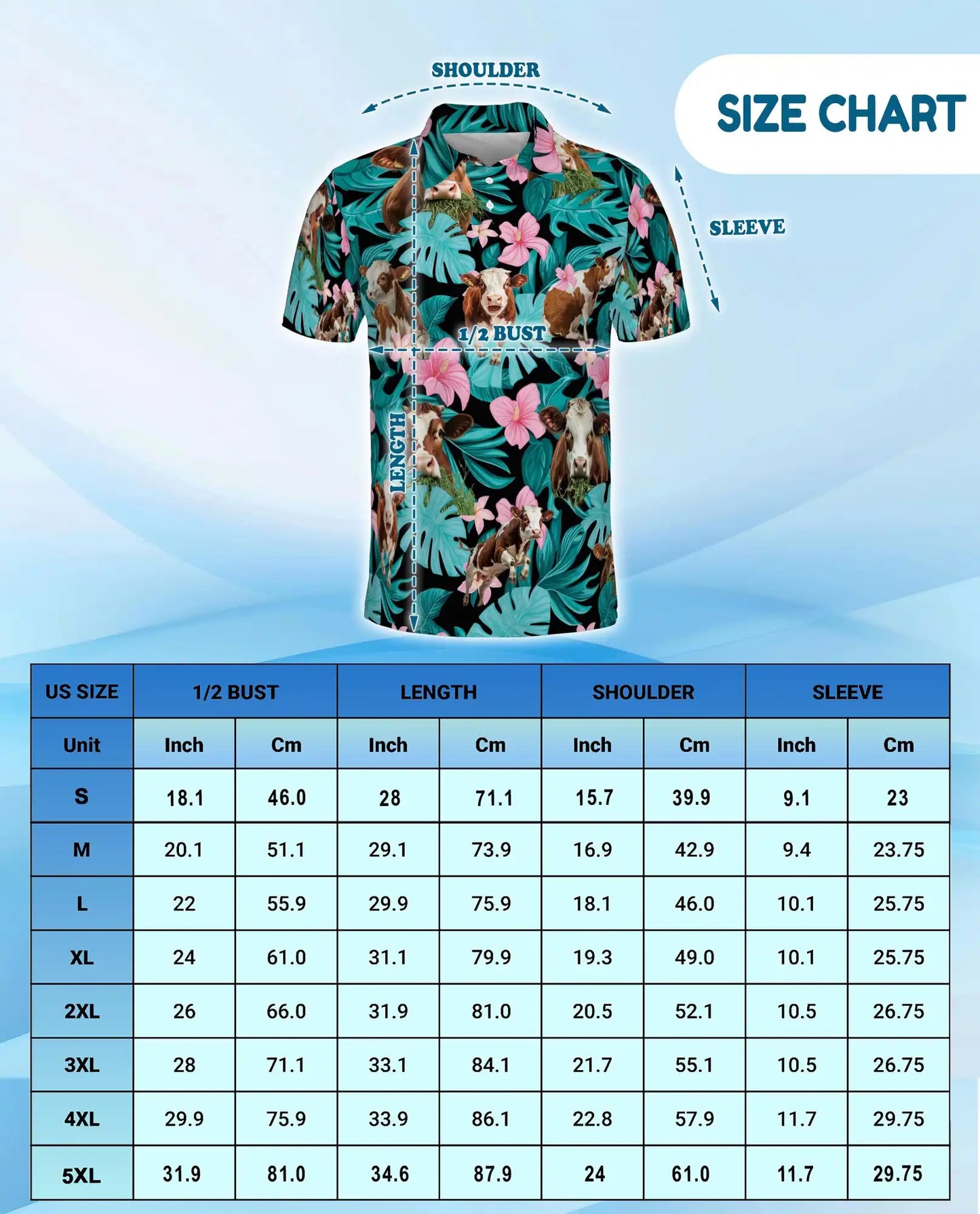 Hereford Cow Tropical Polo Shirt – Funny Farm Hawaiian Floral Shirt | Azhobbyshop