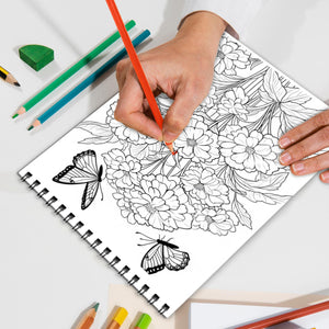 Butterflies Spiral Bound Coloring Book, Delicate Butterflies for a Soothing and Artistic Experience, Perfect for Nature Lovers and Art Enthusiasts