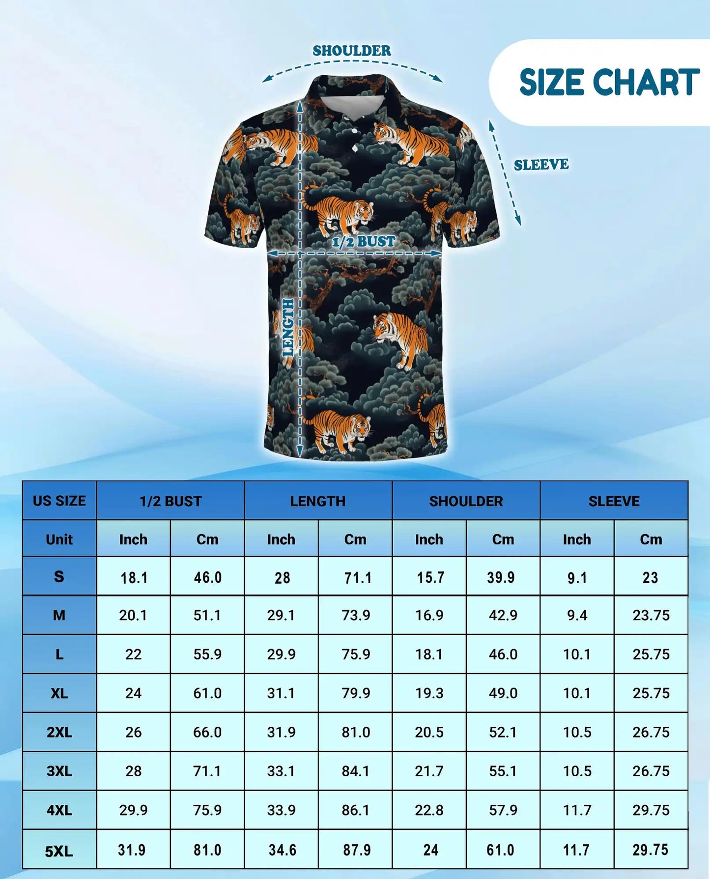 Tiger Hawaiian Polo Shirt – Japanese Style Tiger Forest Pattern Shirt | Azhobbyshop