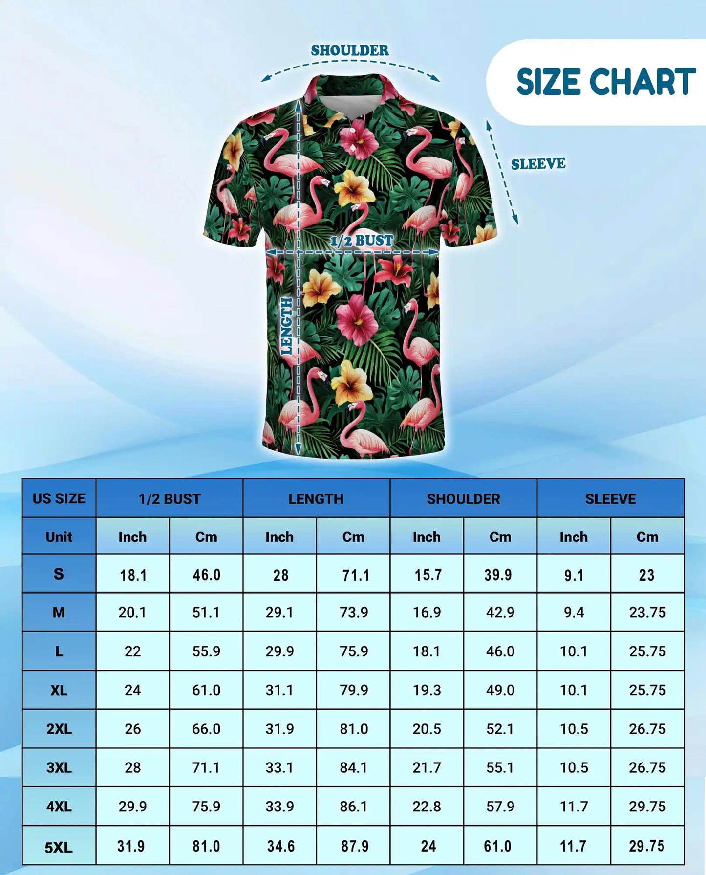 Flamingo Hawaiian 3D Polo Shirt for Men – Tropical Flower Beach Style | Azhobbyshop