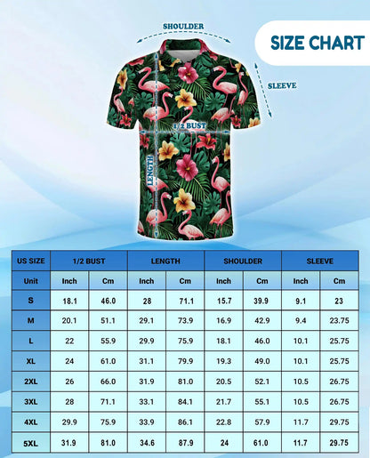 Flamingo Hawaiian 3D Polo Shirt for Men – Tropical Flower Beach Style | Azhobbyshop