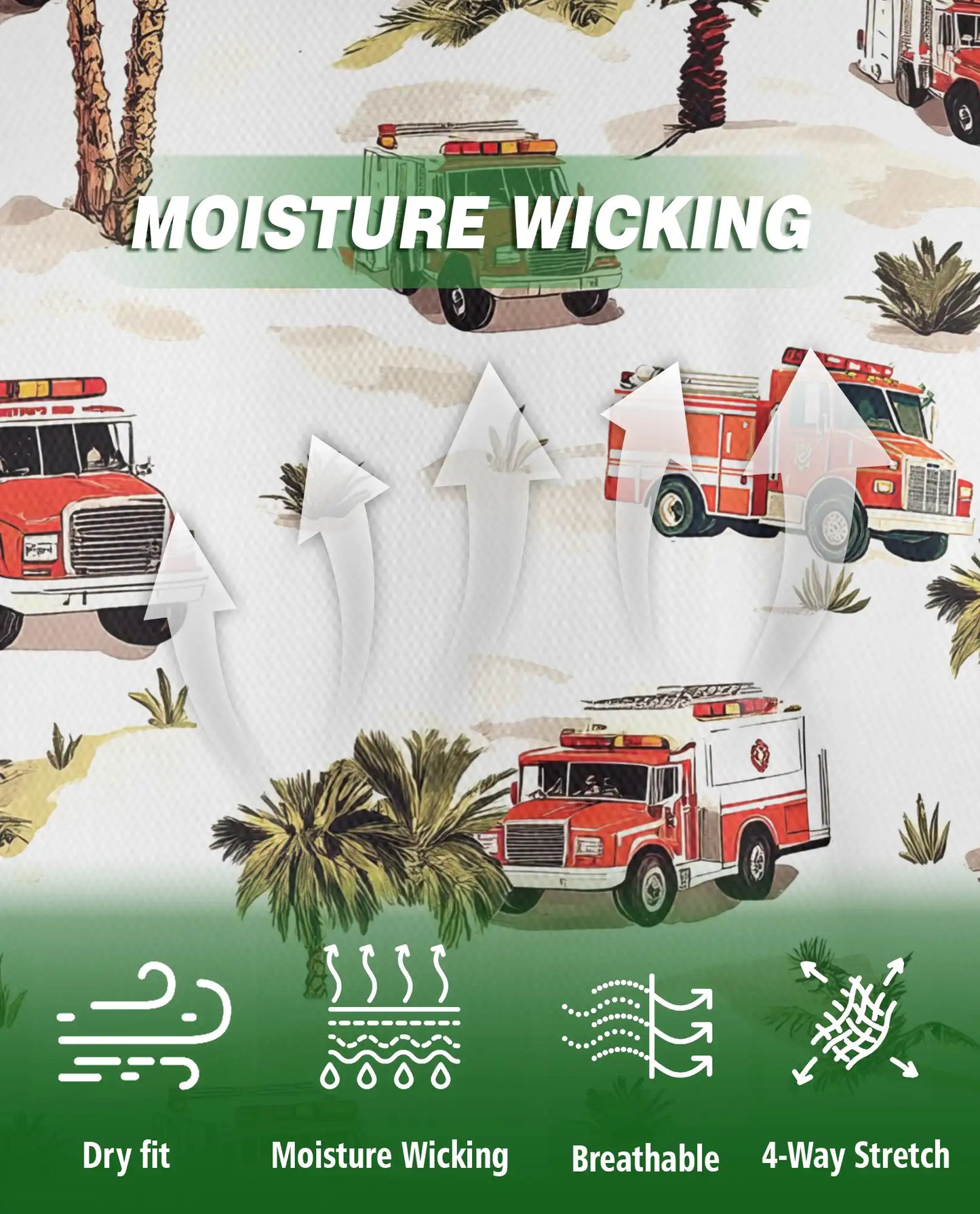 Fire Truck Tropical Pattern Polo Shirt | Azhobbyshop