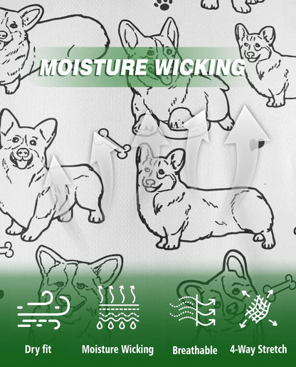 Corgi Sketch 3D Polo Shirt for Men – Cute Dog Lover Pattern Style | Azhobbyshop