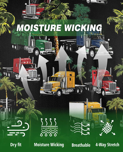 Semi Truck Tropical Palm Tree Polo Shirt | Azhobbyshop