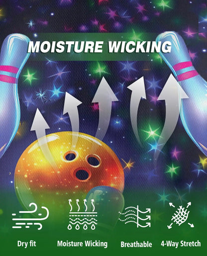 Cosmic Bowling Polo Shirt – Neon Galaxy Bowling 3D Graphic | Azhobbyshop
