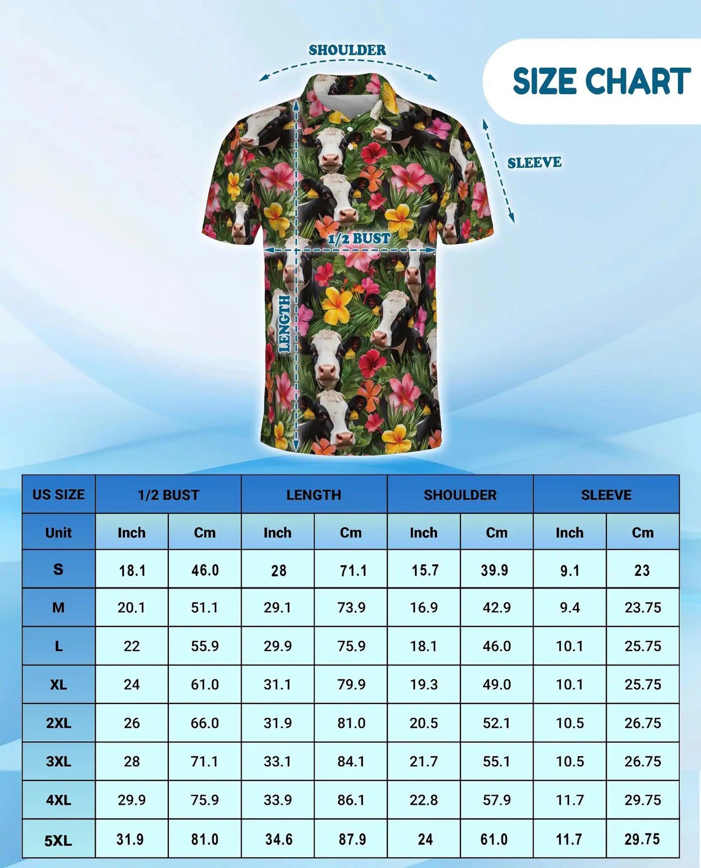 Tropical Cow Hawaiian Polo Shirt – Holstein Cow Floral Shirt | Azhobbyshop