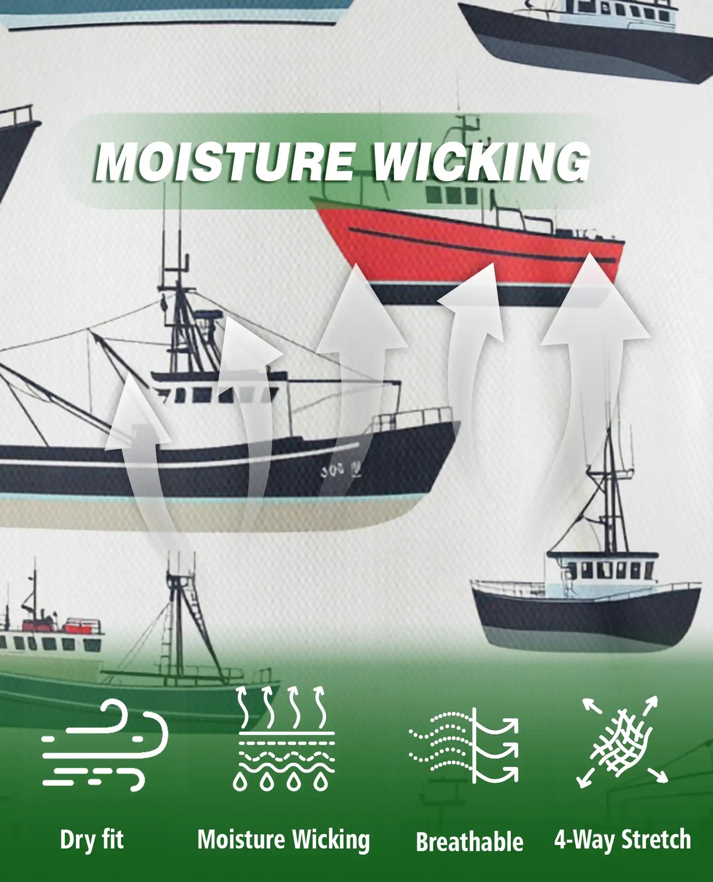 Fishing Boat 3D Polo Shirt for Men – Nautical Ocean Coastal Style | Azhobbyshop