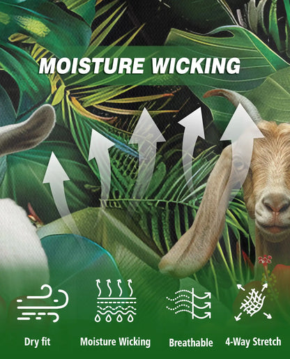 Goat Tropical Polo Shirt – Funny Farm Animal Floral Hawaiian 3D Print | Azhobbyshop