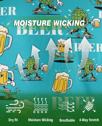 Funny Beer 3D Polo Shirt for Men – Skateboard Hop Party Design | Azhobbyshop