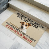 Personalized Funny Dog Doormat – Custom Photo & Pet Name Mat