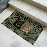 Personalized Vintage Pet Doormat – Custom Dog & Cat Portrait Mat