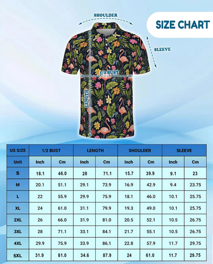Flamingo Tropical 3D Polo Shirt for Men – Hawaiian Summer Beach Style | Azhobbyshop