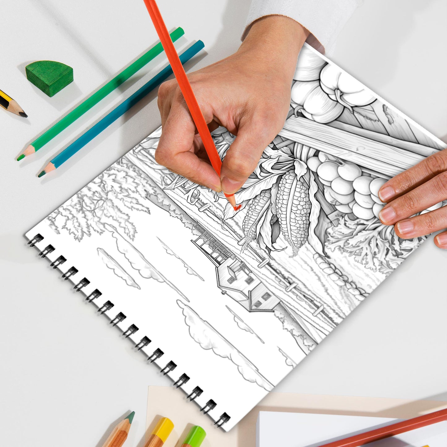 Countryside Spiral Bound Coloring Book, Tranquil Countryside Scenes for Peaceful Coloring, Ideal for Those Seeking Serenity and Natural Beauty
