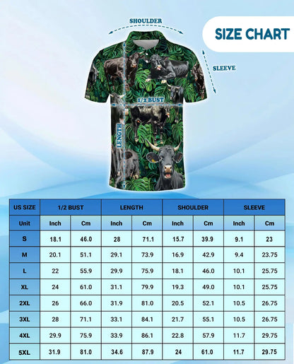 Funny Cow 3D Polo Shirt for Men – Farm Animal Tropical Style | Azhobbyshop