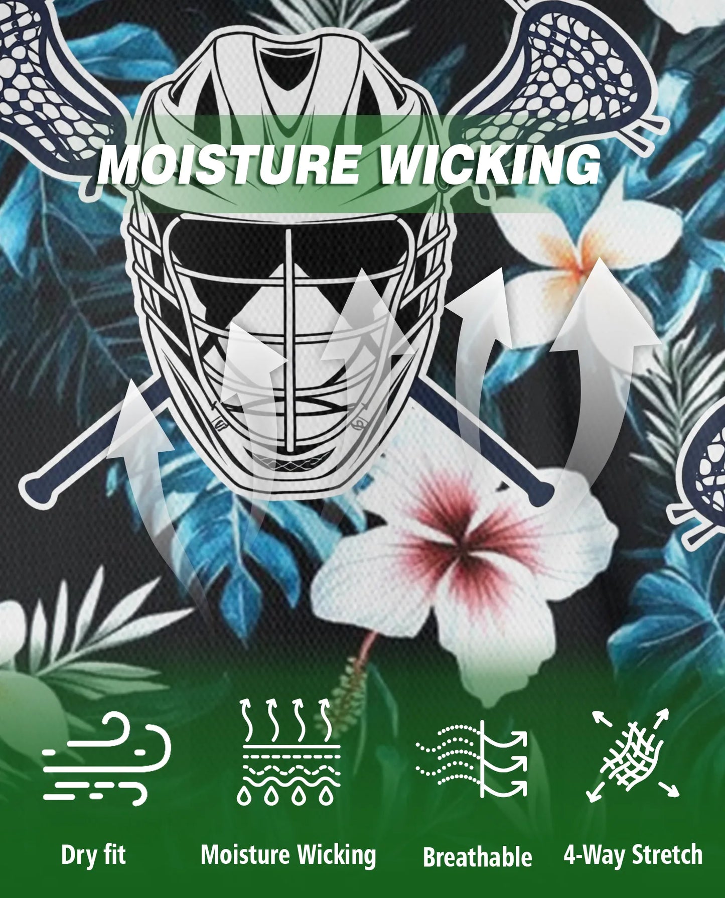 Lacrosse Tropical 3D Polo Shirt for Men – Floral Sports Summer Style | Azhobbyshop