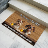 Personalized Rustic Dog Bar Doormat – Custom Family & Pet Mat
