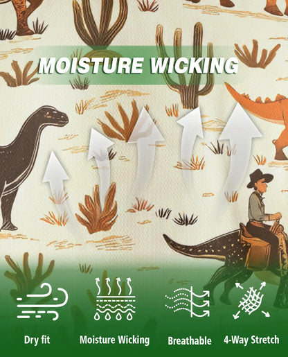Cowboy Riding Dinosaur 3D Polo Shirt for Men – Western Dino Style | Azhobbyshop