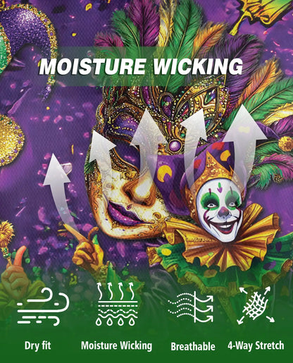 Mardi Gras Jester Mask Purple Green Polo Shirt | Azhobbyshop