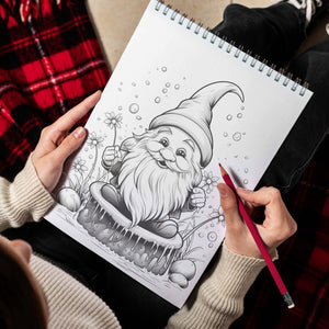 Cute Gnomes Spiral Bound Coloring Book: Unleash Your Creativity with 30 Coloring Pages, Featuring Charming Illustrations of Cute Gnomes in Enchanting Gardens