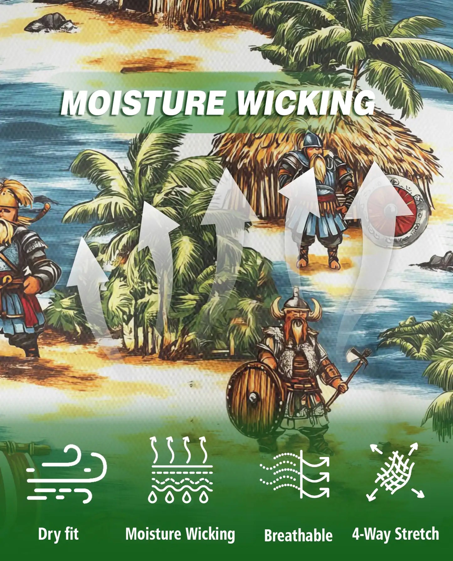 Viking Hawaiian 3D Polo Shirt for Men – Norse Warrior Island Style | Azhobbyshop