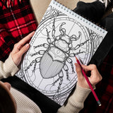 Stained Glass Insects Spiral Bound Coloring Book, Delve into 30 Intricate Coloring Pages, Unveiling the Transcendent Beauty and Delicacy of Stained Glass Insects