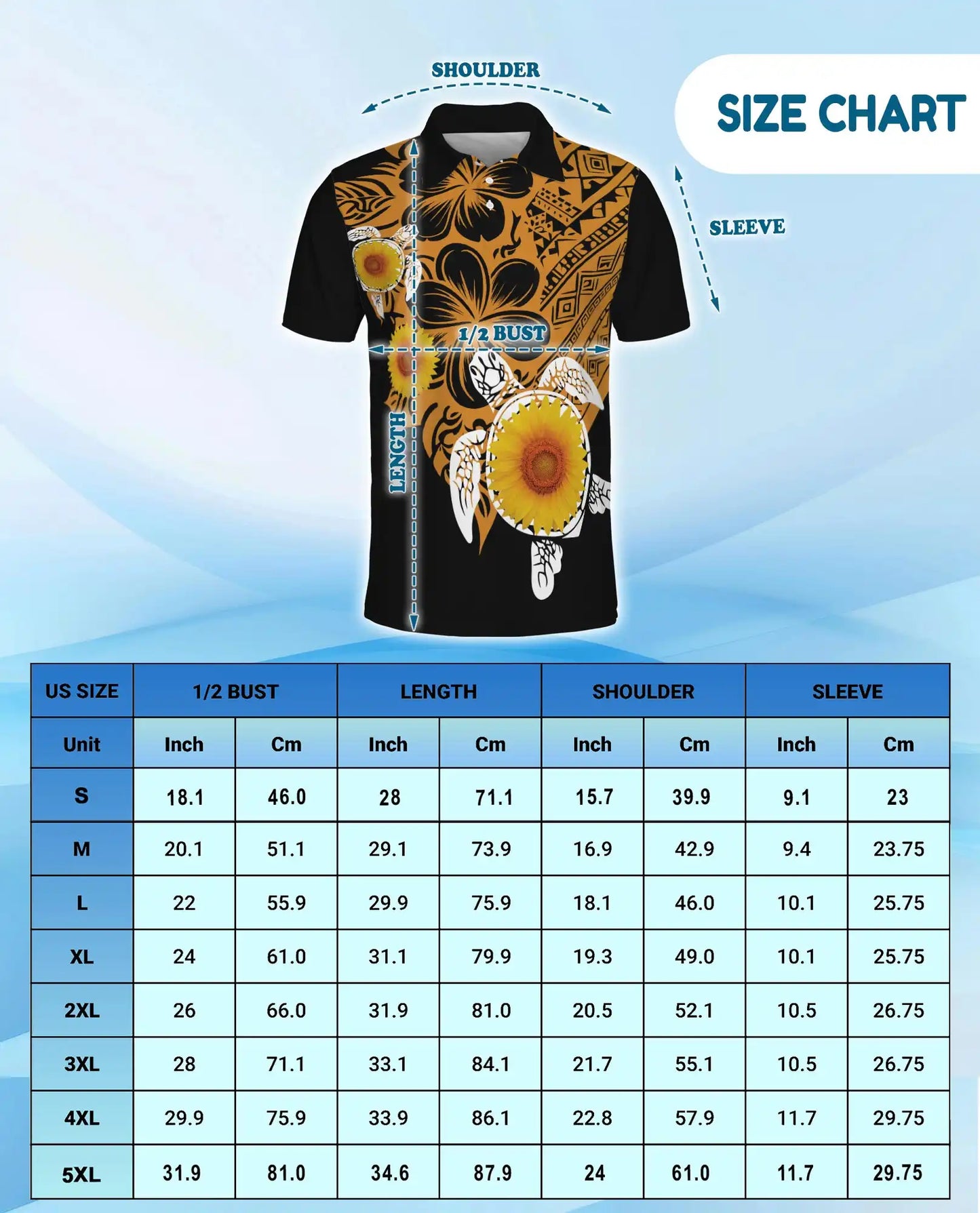 Sunflower Turtle Polynesian Polo Shirt – Tribal Hawaiian Floral Design | Azhobbyshop