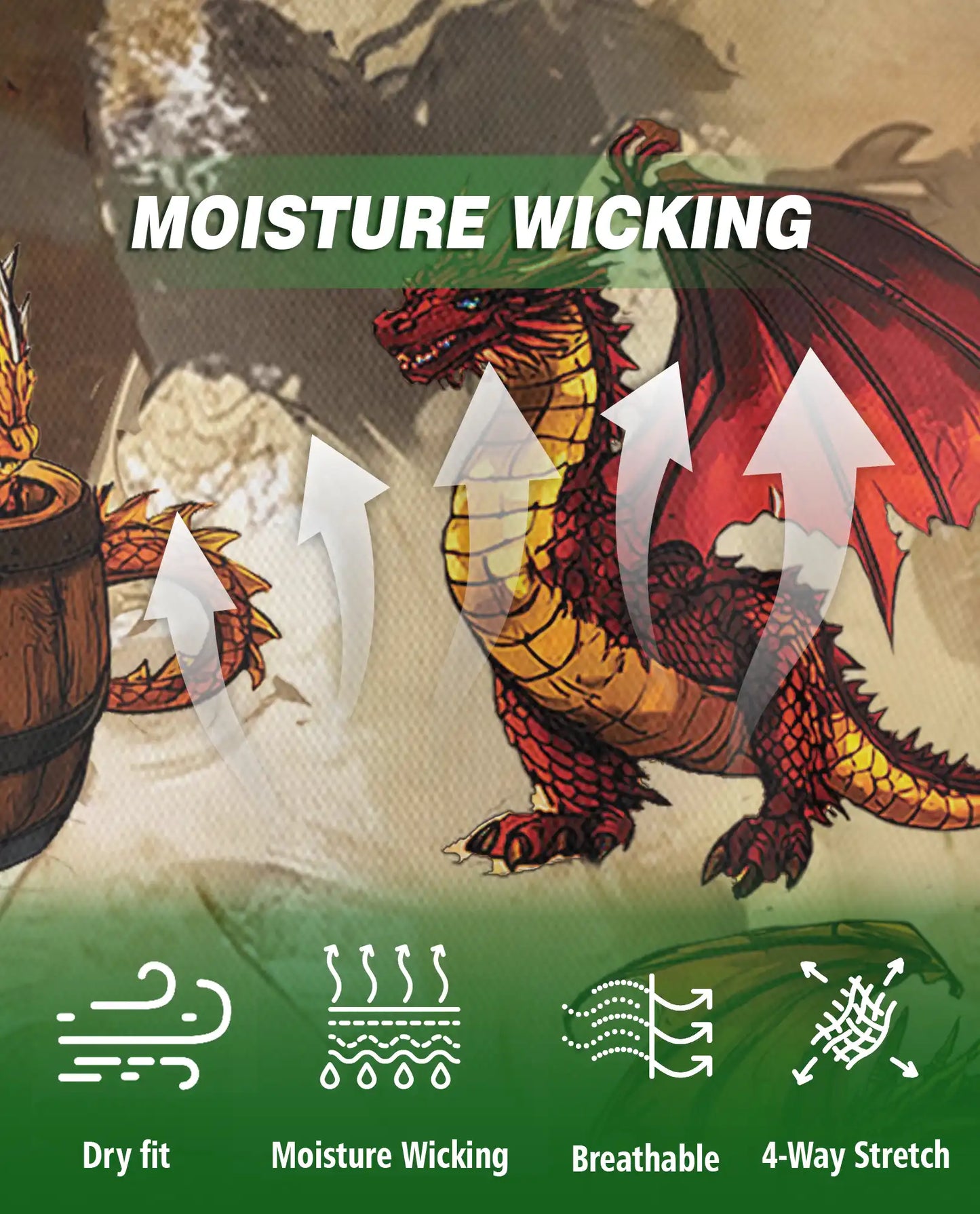Dragon Beer Polo Shirt – Fantasy Dragon Drinking Beer 3D Graphic | Azhobbyshop