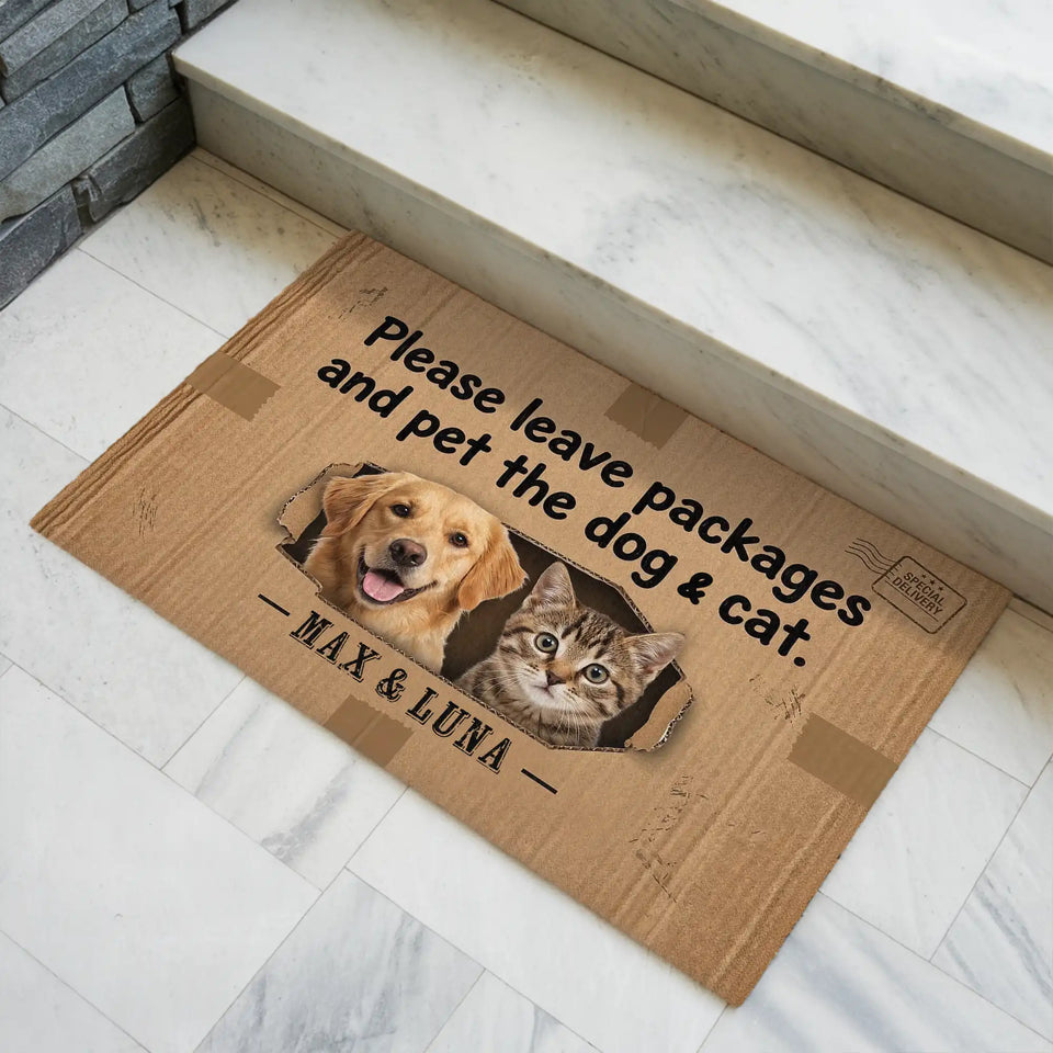 Personalized Delivery Pet Doormat – Custom Dog & Cat Photo Mat