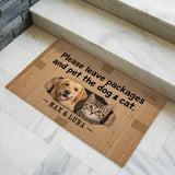 Personalized Delivery Pet Doormat – Custom Dog & Cat Photo Mat