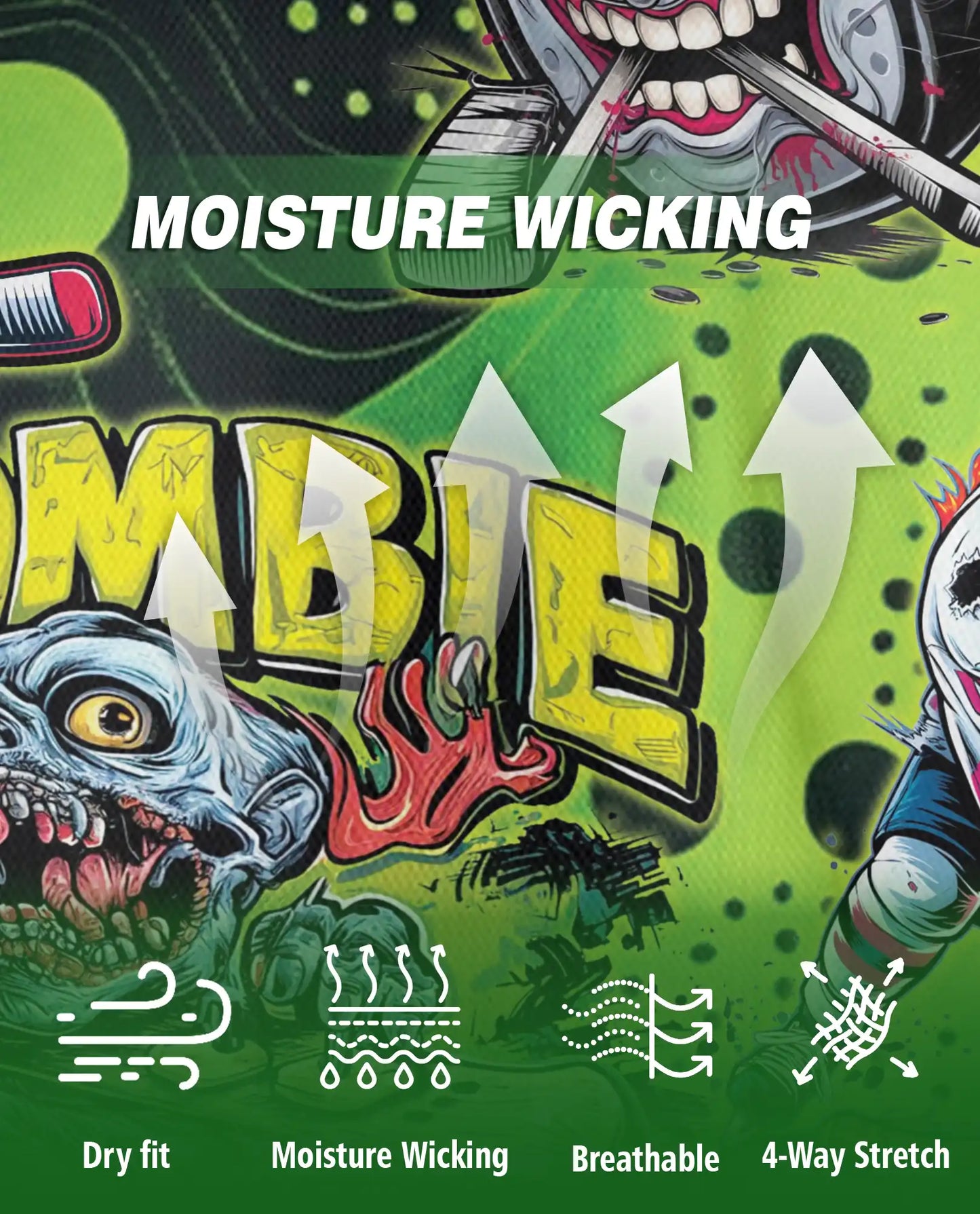 Zombie Skateboard Hockey Polo Shirt – Horror Sports Graphic | Azhobbyshop