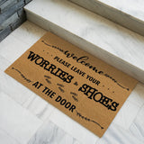 Funny Shoes Off Doormat – Leave Your Worries Welcome Mat