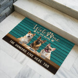 Personalized Turquoise Dog Doormat – Custom Pet Photos & Names Mat