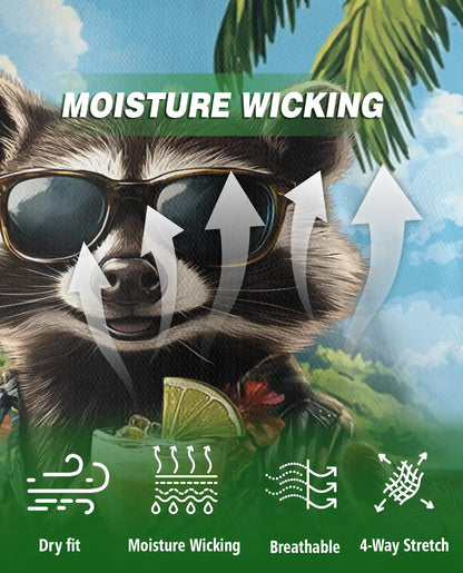 Raccoon Tropical Hawaiian Polo Shirt | Azhobbyshop