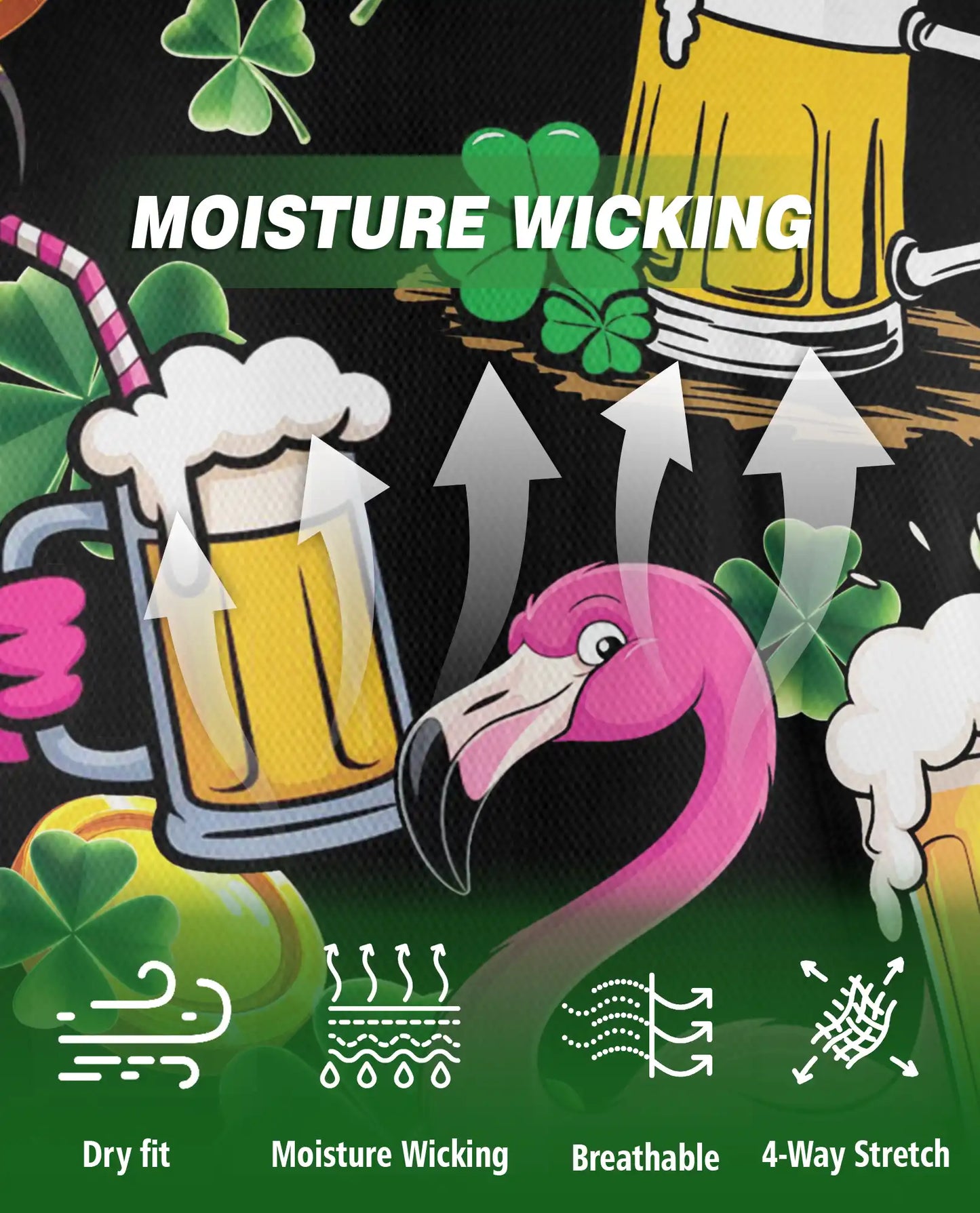 St Patrick Flamingo 3D Polo Shirt for Men – Funny Irish Beer Party Style | Azhobbyshop
