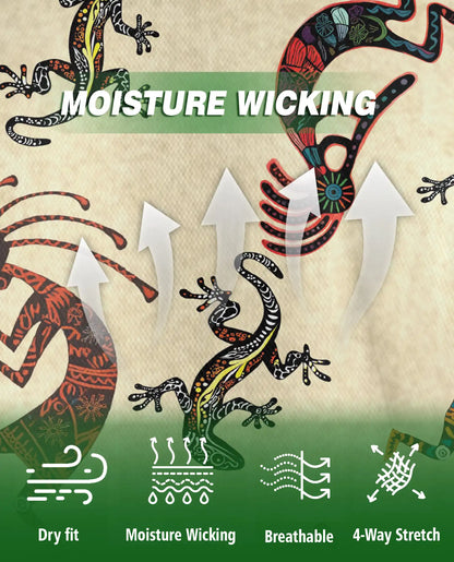 Tribal Kokopelli Lizard Polo Shirt – Native Art Style All Over Print | Azhobbyshop