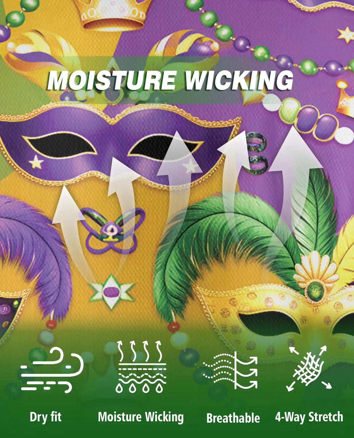 Mardi Gras Mask Carnival Polo Shirt Purple Gold | Azhobbyshop