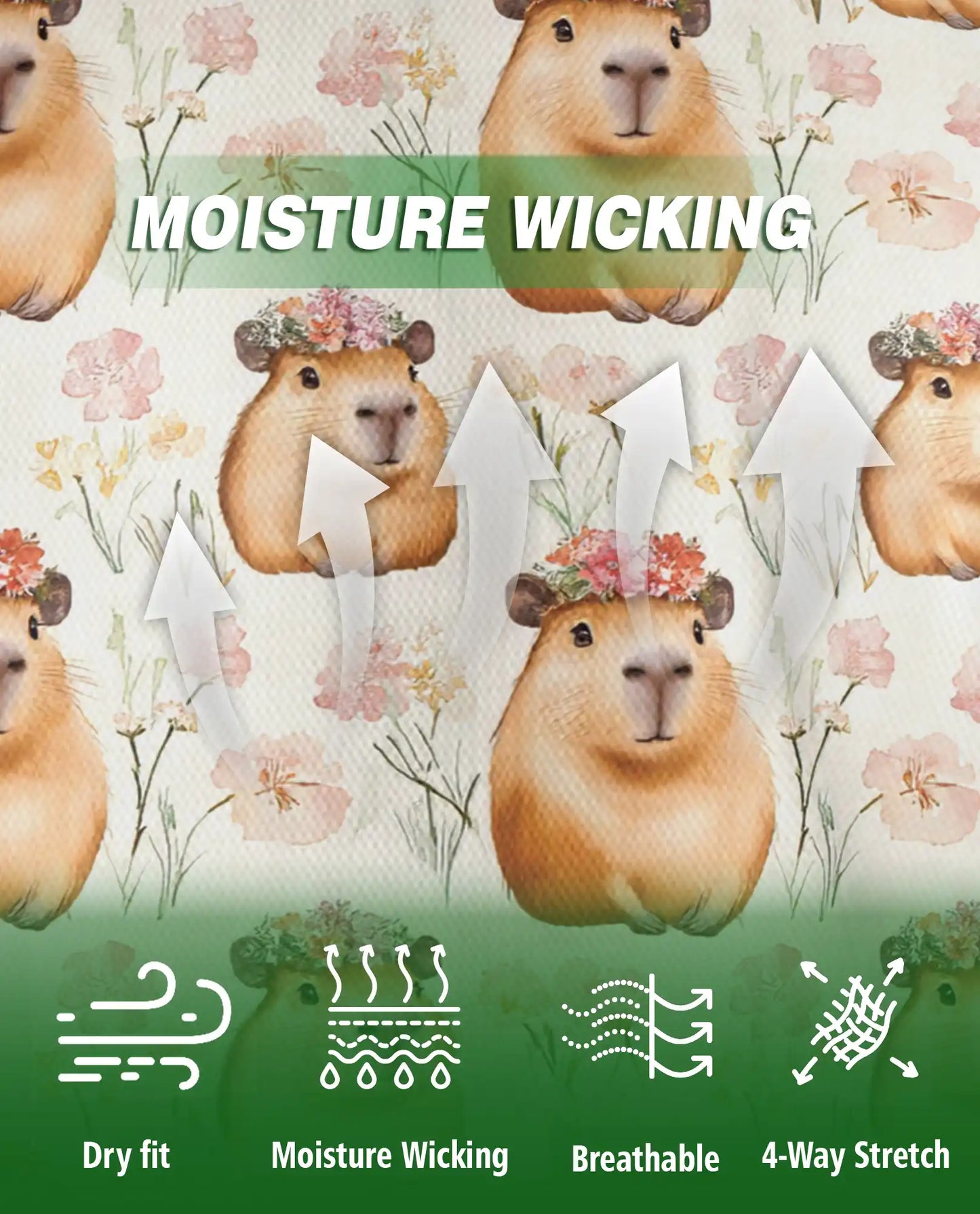 Cute Capybara Floral 3D Polo Shirt for Men – Funny Animal Pattern | Azhobbyshop