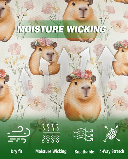 Cute Capybara Floral 3D Polo Shirt for Men – Funny Animal Pattern | Azhobbyshop