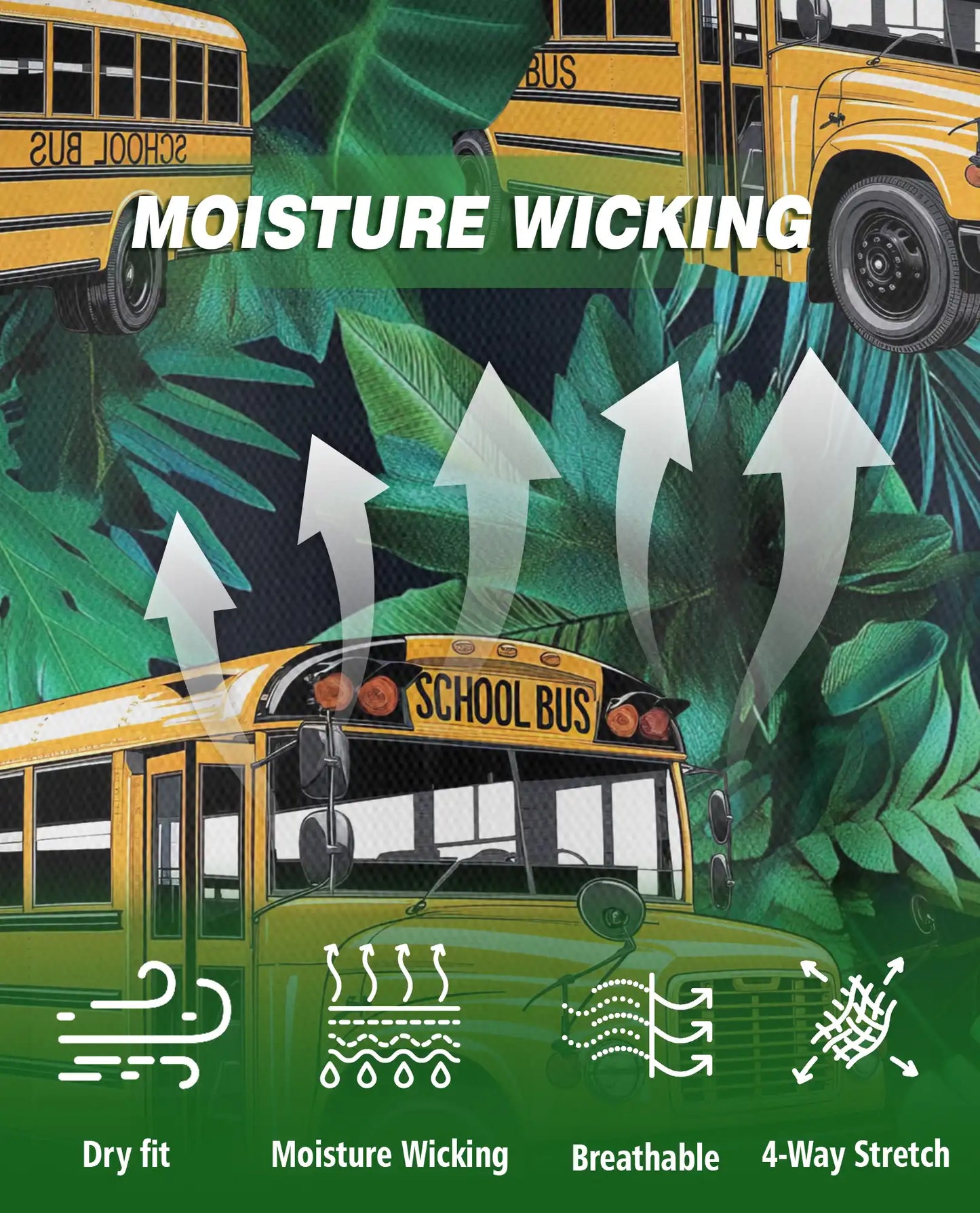 School Bus Hawaiian 3D Polo Shirt for Men – Tropical Driver Style | Azhobbyshop