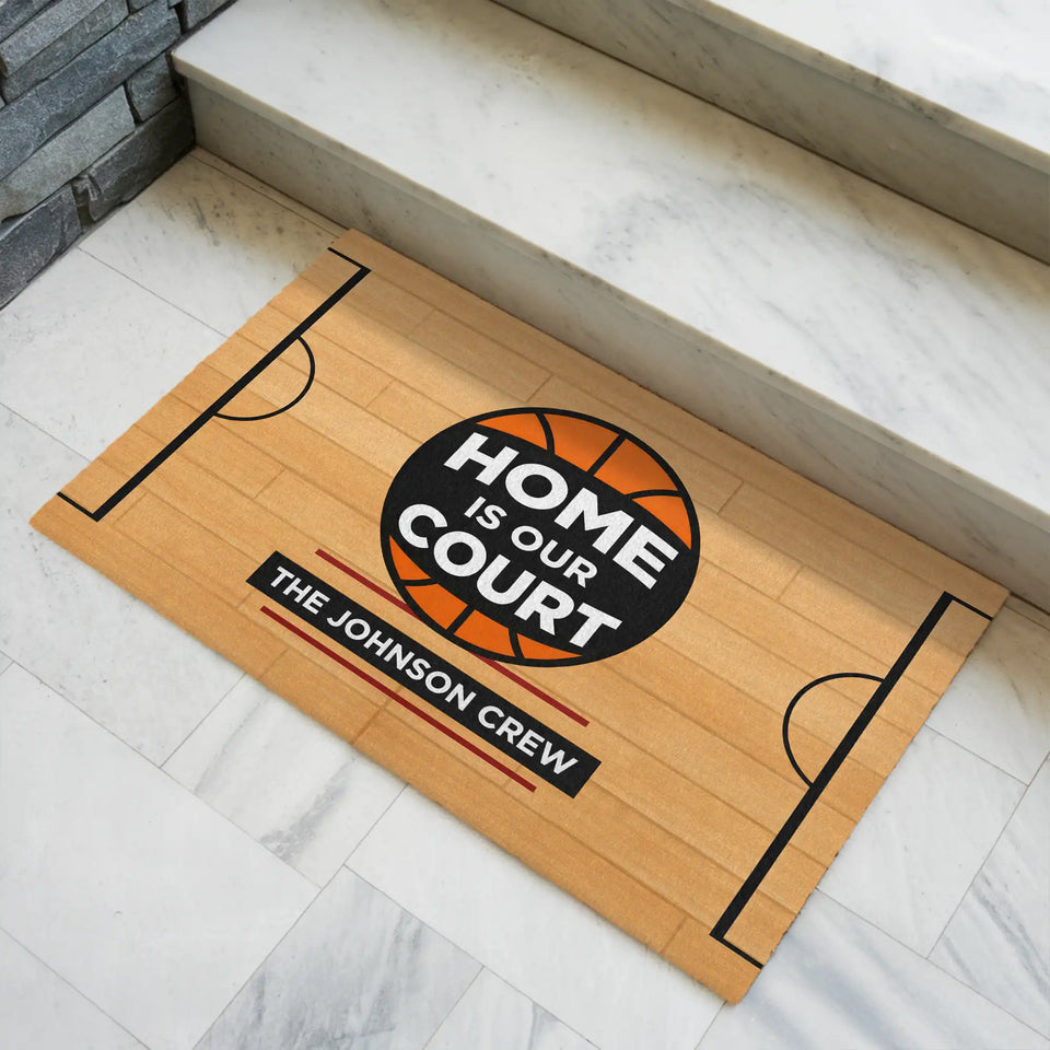 Personalized Basketball Family Doormat – Custom Crew Name Mat