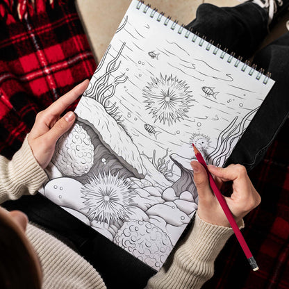Under The Sea Spiral Bound Coloring Book, Dive into 30 Enchanting Coloring Pages, Exploring the Beauty and Mysteries Under the Sea